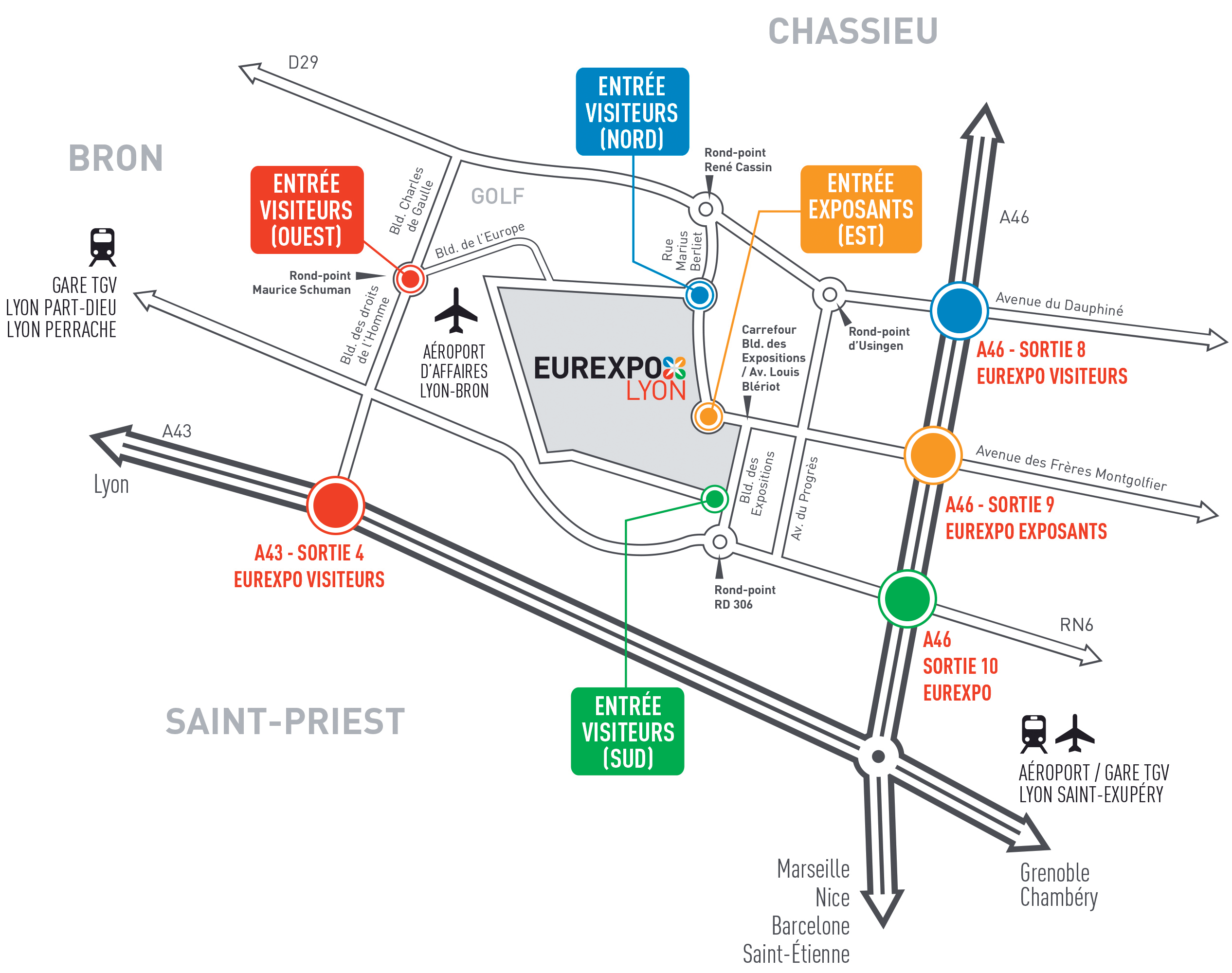 plan parking Eurexpo Lyon